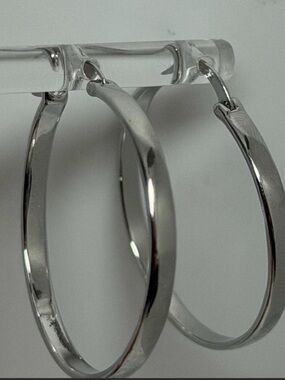 925 Sterling Silver stamped Hoop Earrings - Classic Women's Jewelry